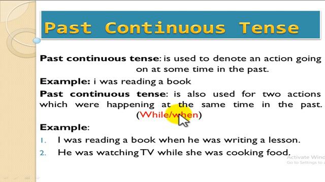 English Tenses: Past Continuous Tense (4)