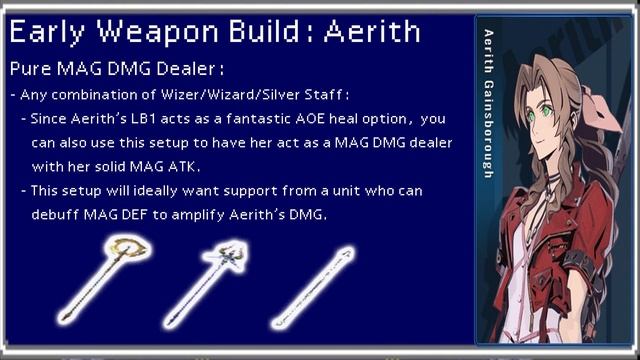 EARLY WEAPON BUILDS FOR AERITH Final Fantasy VII: Ever Crisis