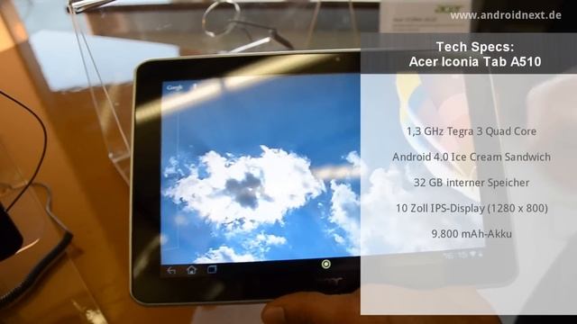 Acer Iconia Tab A510 "Olympic Edition" Hands-On - CeBIT 2012 - androidnext.de