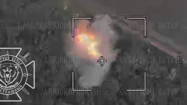 Уничтожение украинского танка Т-72 ударом дрона-камикадзе «Ланцет» в районе населённого пункта Терно