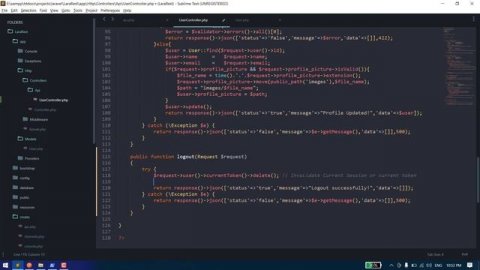 Laravel Rest API | Logout from device | Invalidate Token | Fullstack Dev