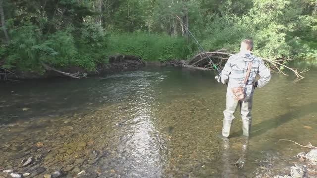 139 Серия Поймал Рыбу Хариус на Обманки Удочка Поплавок Тайга место Ива Даугли