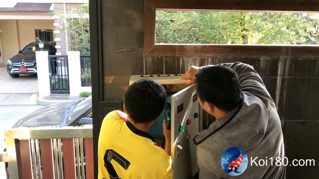 #ปลาคารฟ เครื่องสำรองไฟ ในบ่อปลา