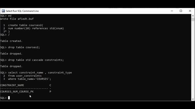 SQL drop table cascade constraints and enable or disable constraint
