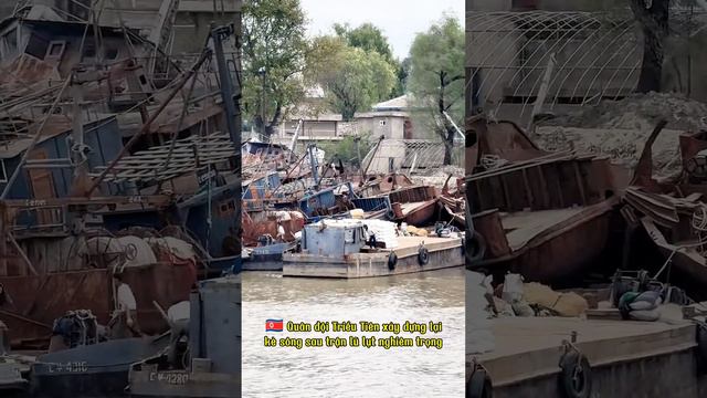 🇰🇵 DPRK Army rebuilds riverbank after floods🧱