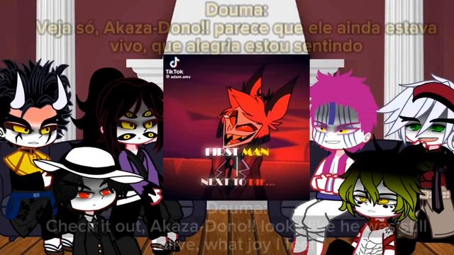 Uppermoons React To Alastor As Uppermoon Hazbin Hotel  Demon Slayer  Tiktok  Gacha React 