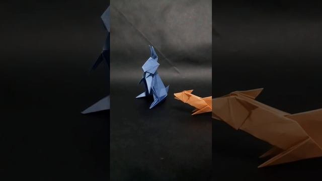 Origami Fox Hunting Hare (Hideo Komatsu)