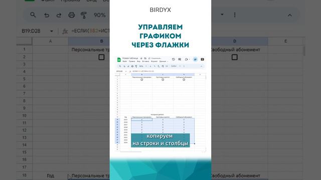 👀Флажки управляют диаграммой в Google таблицах. Подробнее в видео, приятного просмотра 😊