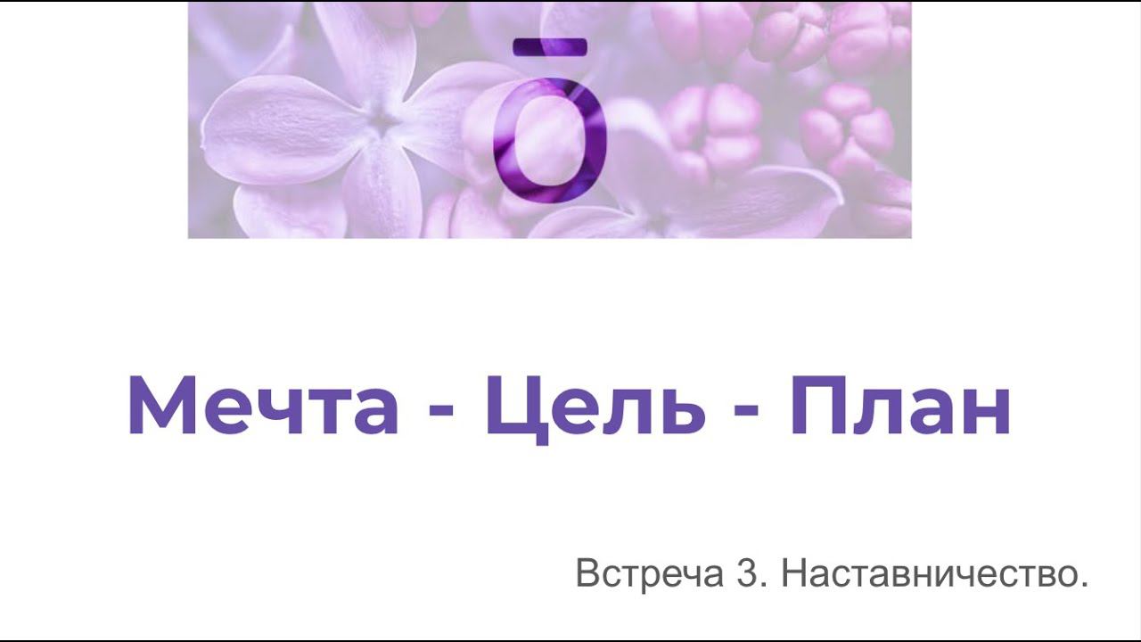 Мечта - Цель - План (встреча 3 по Наставничеству)