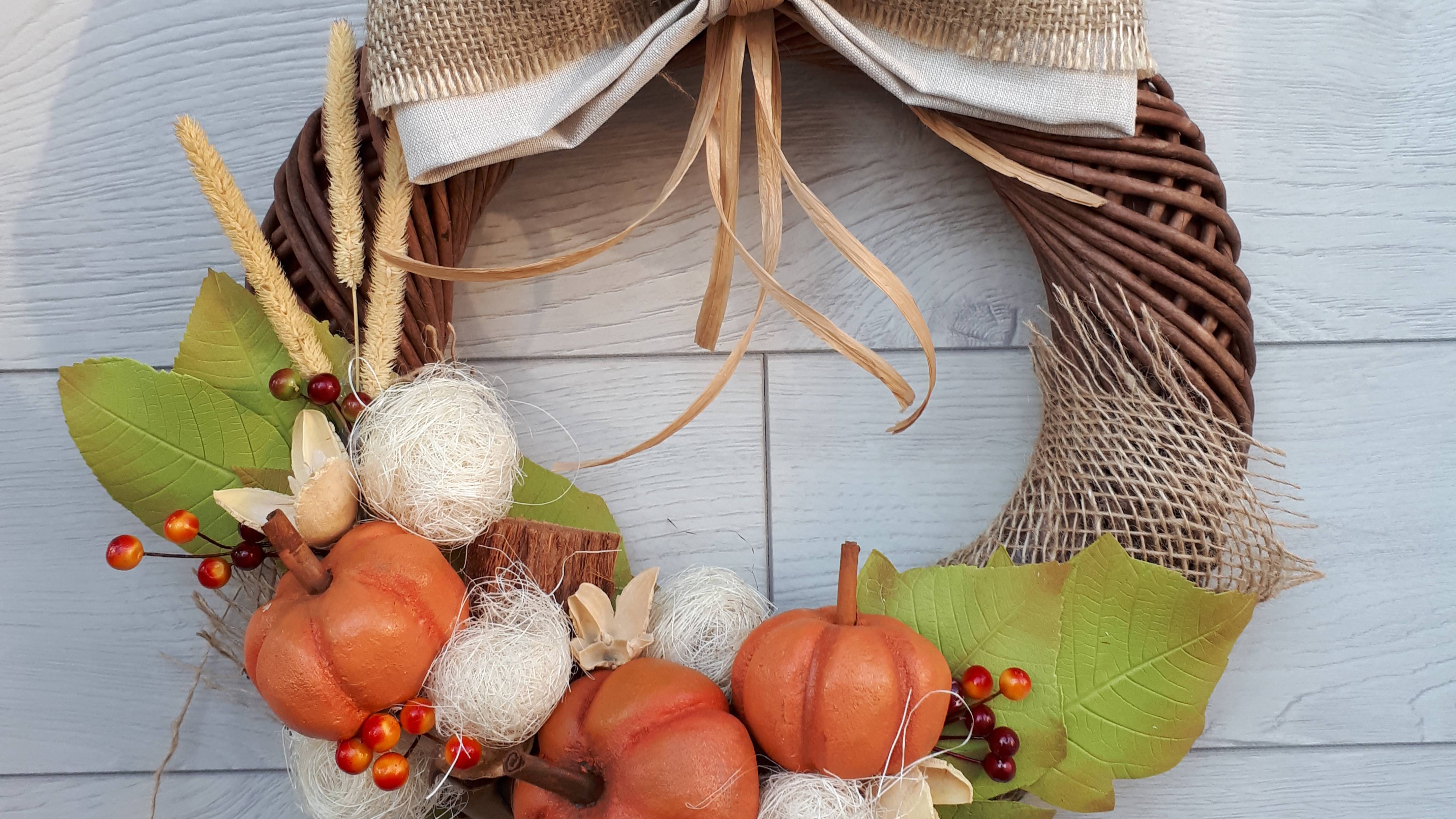 Как сделать осенний венок _ halloween wreath