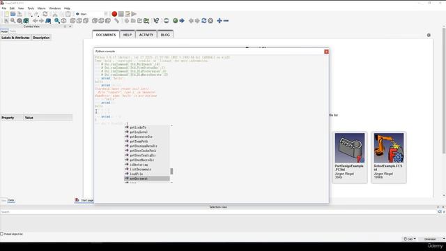 1. Intro Writing Phtyon code, manipulating FreeCad objects, vector and placements