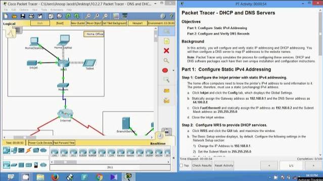 10.2.2.7 Packet Tracer - DNS and DHCP