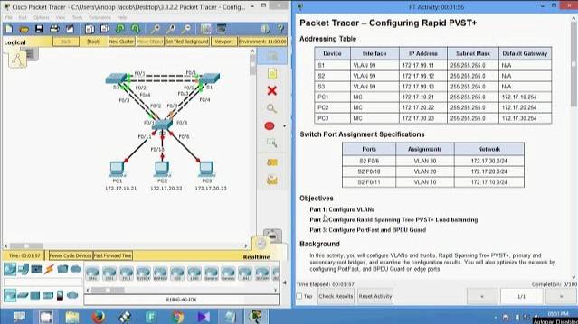 3.3.2.2 Packet Tracer - Configuring Rapid PVST