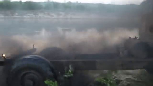 ГАЗ-66 идёт ПО ВОДЕ!!!  Truck in the water!!!