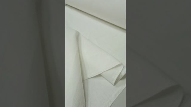 Интерьерная декоративная льняная ткань белая , плотность 200 г/м2, ширина 150 см