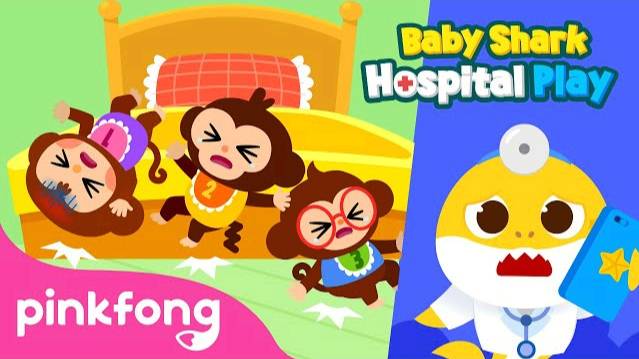 Three Little Monkeys visit Hospital | Baby Shark's Hospital Play | Kids Cartoon | Pinkfong