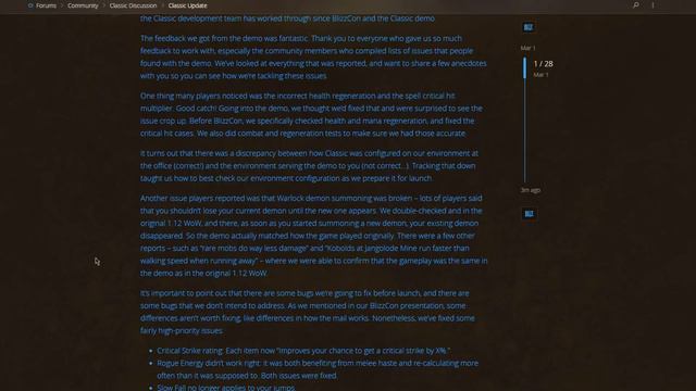 Classic WoW News Update! March 1st 2019
