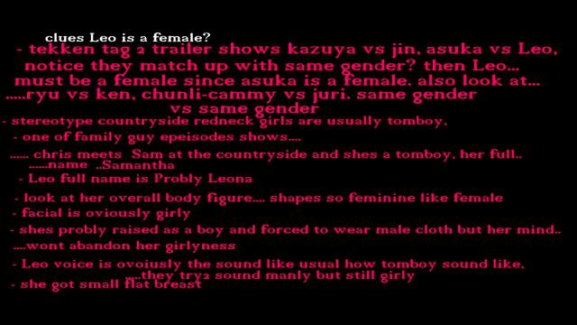 Leo Is A Female Regarding Clues From Tekken Tag 2 Trailer