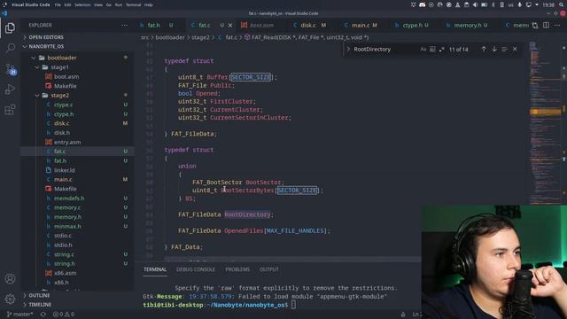 Live： Making part 7 (2⧸2) - Finishing the bootloader, kernel hello world