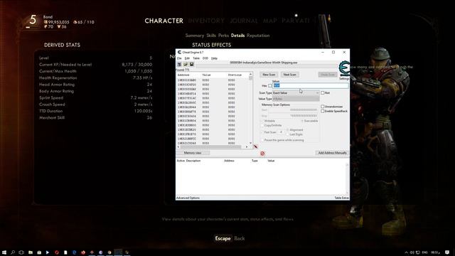 The Outer Worlds Unlimited Xp  skill points hack - Cheat Engine