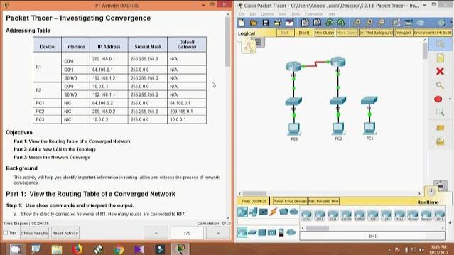 5.2.1.6 Packet Tracer - Investigating Convergence