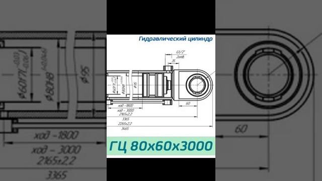 (ГЦ 80х60х3000) Гидроцилиндр