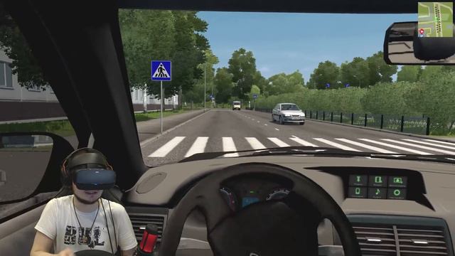 БУЛКИН ВПЕРВЫЕ ИГРАЕТ в CITY CAR DRIVING в VR ШЛЕМЕ и с РУЛЁМ!