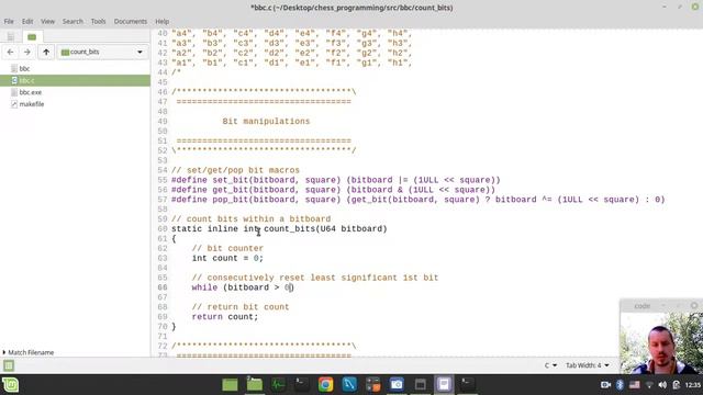 9-Bitboard CHESS ENGINE in C  implementing BIT COUNT routine (Brian Kernighan s way)