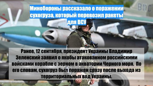 Минобороны рассказало о поражении сухогруза, который перевозил ракеты для ВСУ