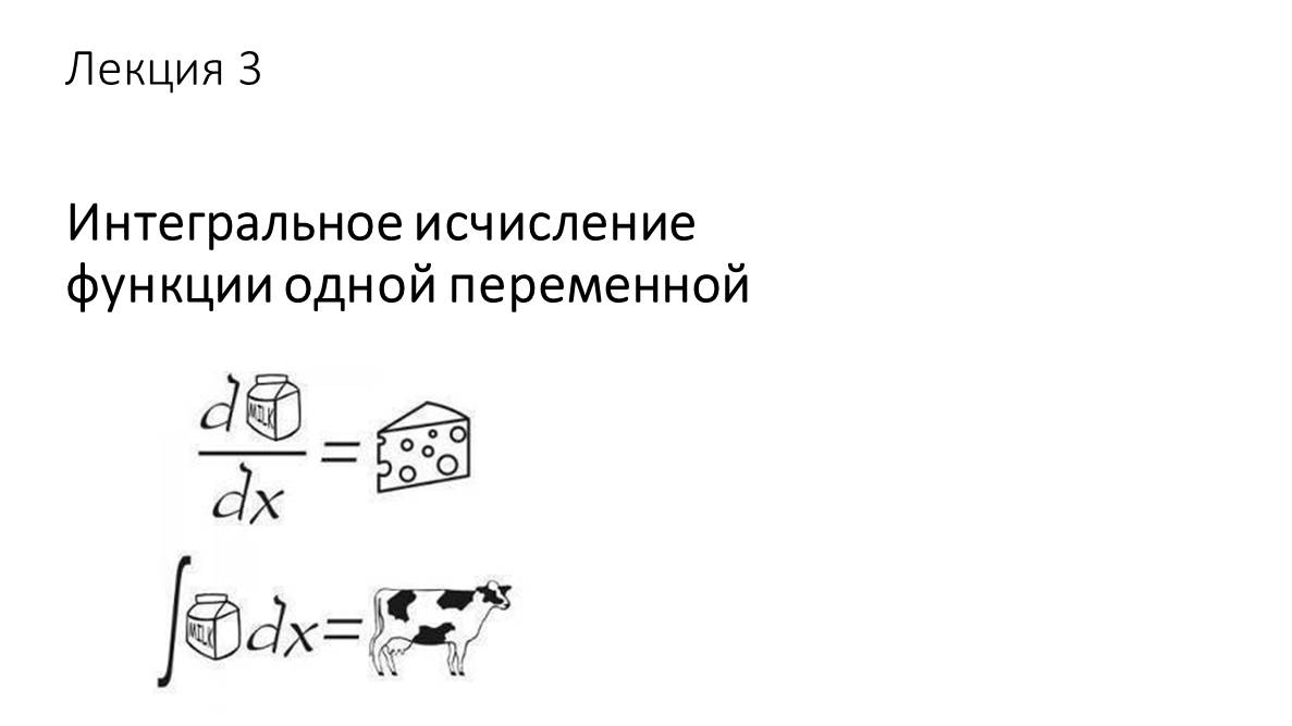 Лекция 3. Неопределенные интегралы