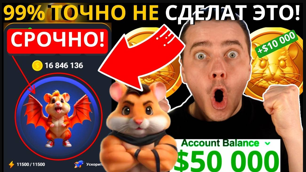 ⚠️ HAMSTER KOMBAT - СРОЧНО 🔴 99% НЕ СДЕЛАЕТ ЭТО И ВСЕ ПОТЕРЯЕТ! 🟢 1% ПОСМОТРИТ И РАЗБОГАТЕЕТ