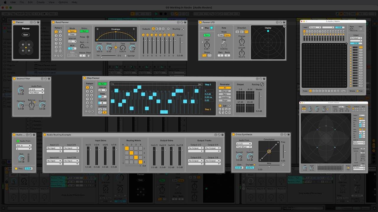 Audio Routes Suite of Max for Live Multichannel Routing Devices