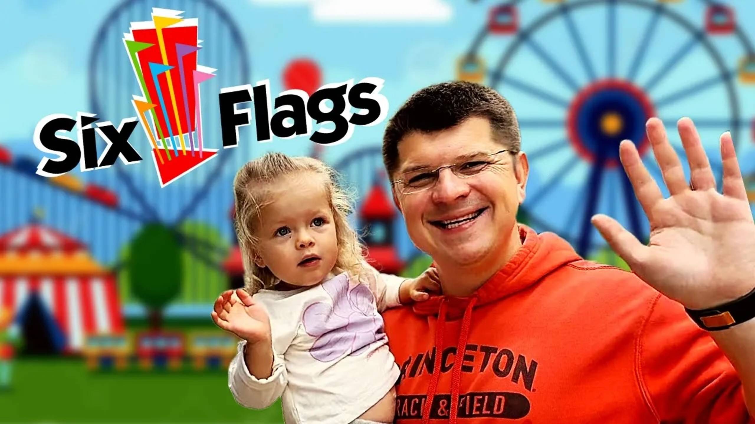 Анна Мария развлекается в парке аттракционов Six Flags