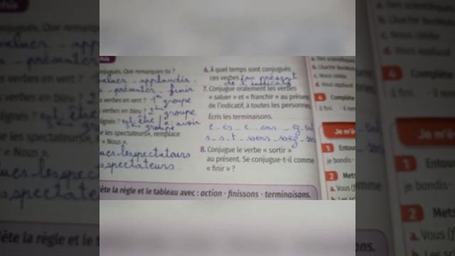 Le présent des verbes des 1er et 2ème groupe page 18-19.Mes apprentissages en Français 5 AEP