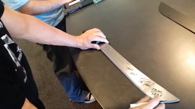 Kane Hodder signing STEEL MACHETTE for sigs_with_proof - Jason Voorhees - Friday the 13th