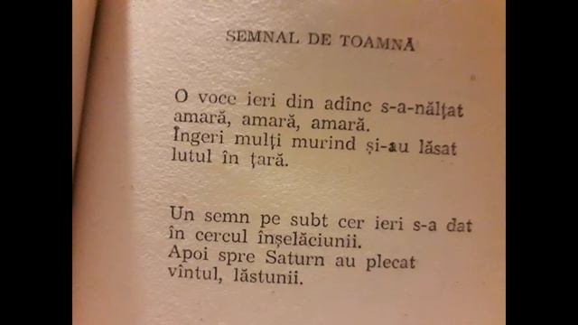 Lucian Blaga - Semnal De Toamnă
