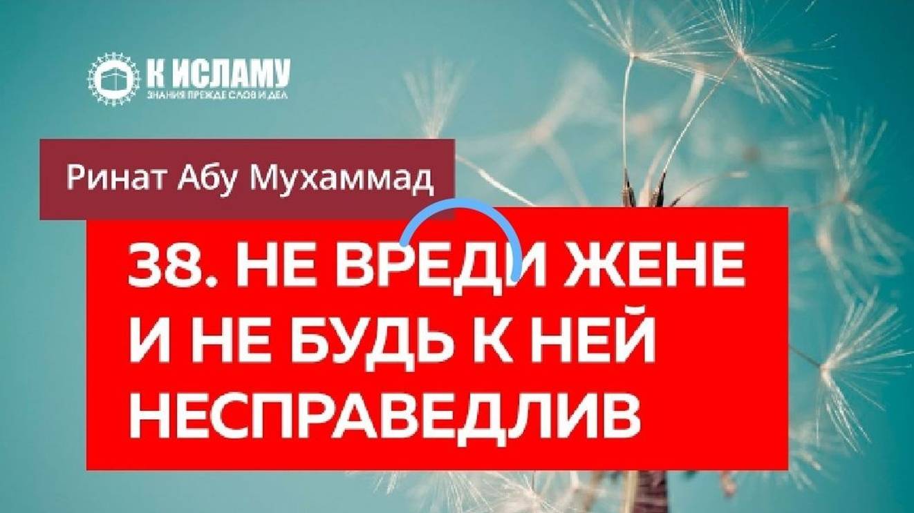 38_40. Не вреди жене и не будь к ней несправедлив — Ринат Абу Мухаммад