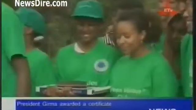 Ethiopia   President Girma awarded a certificate from Yeha S