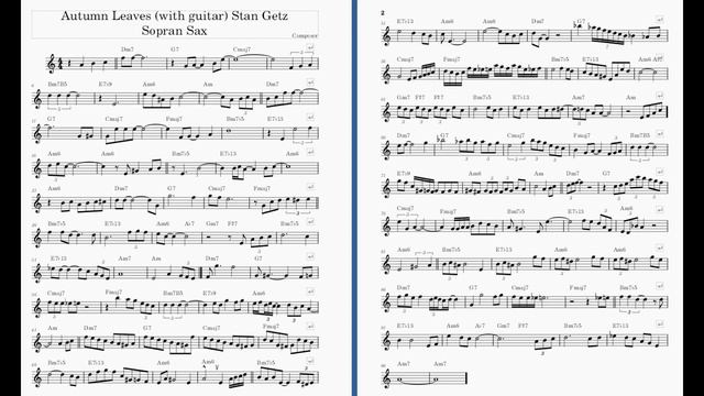 Autumn Leaves  (Stan Getz Take2 Style) With Soprano