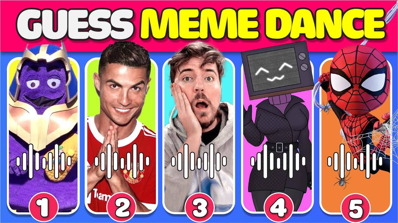 Guess Meme Dance 💃🎶 _ Mr.Beast, OHIO TV Woman, Spider-Man, Grimace Shake, Skibidi Toilet