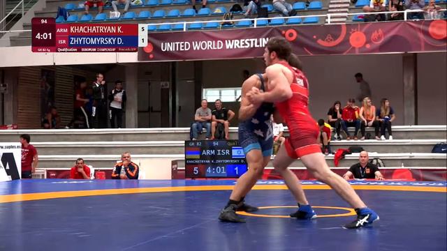 Qual. GR - 82 kg: K. KHACHATRYAN (ARM) v. D. ZHYTOMYRSKY (ISR)