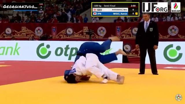 100 kg Beka Gviniashvili vs Olympic champion Aaron Wolf  judo Highlights #judo #ippon Baku grandsla