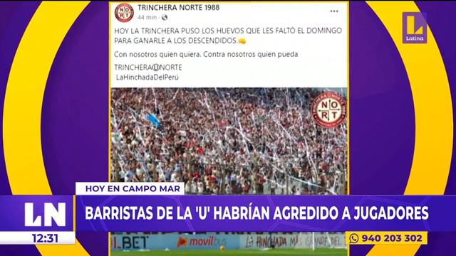 🔴 Barristas de Universitario de deportes habrían agredido a jugadores en Campo mar