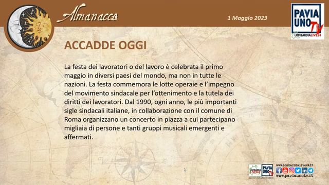 ALMANACCO - 1 MAGGIO 2023