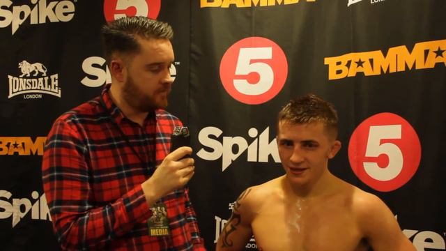 Blaine O'Driscoll Jokes About John Redmond's Prediction (BAMMA 27 Post-Fight Interview)
