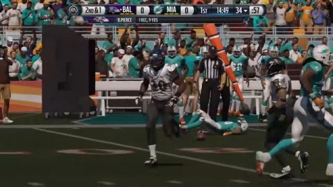 Bernard Pierce runs over Cortland Finnegan