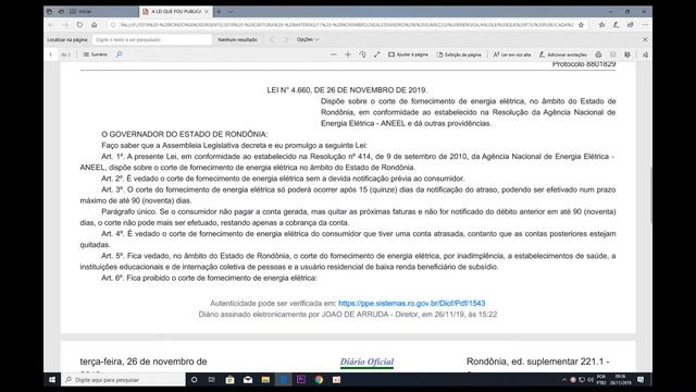 É LEI   GOVERNADOR SANCIONA LEI DE PROIBIÇÃO DE CORTES DE ENERGIA
