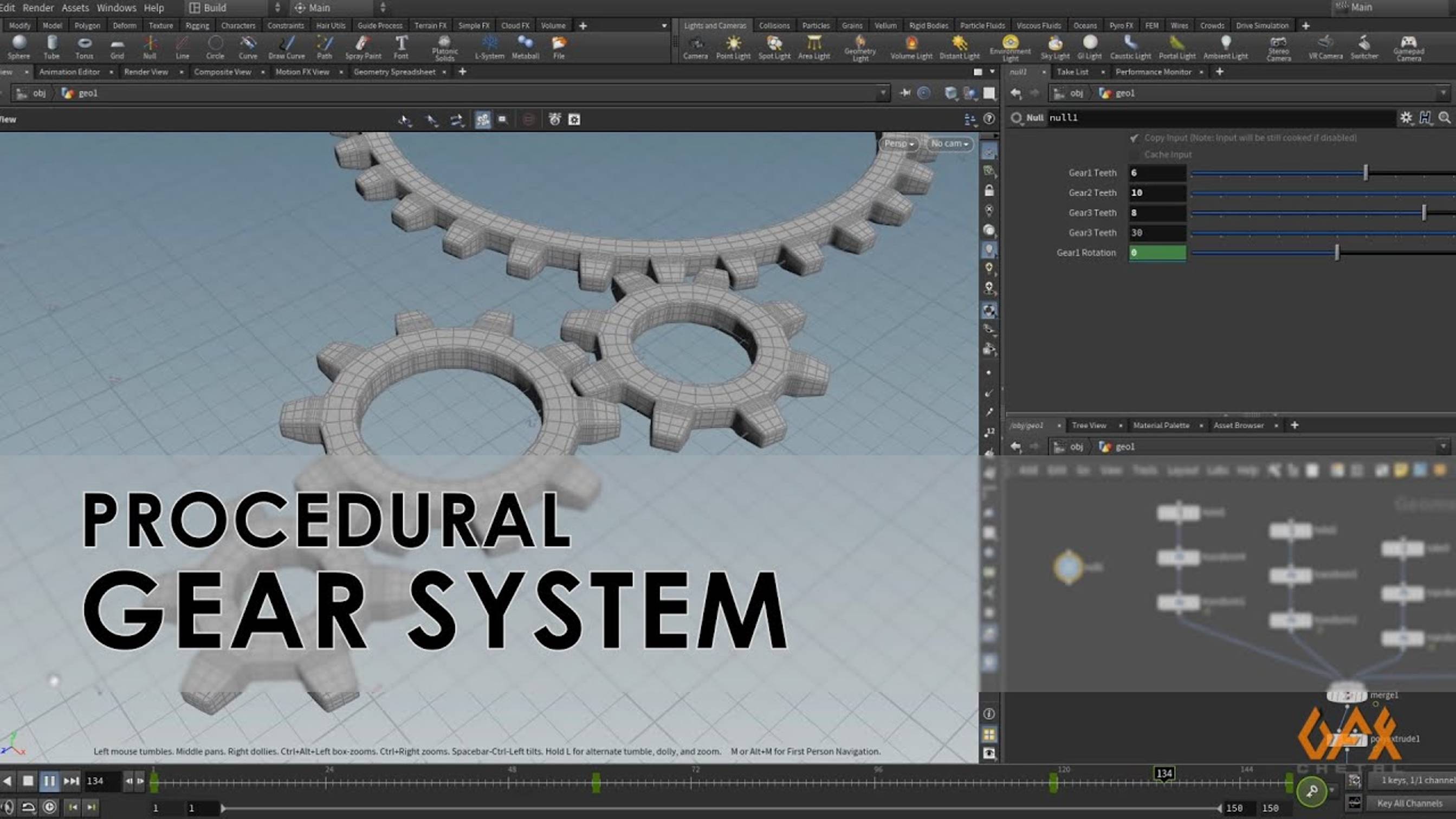 Houdini Tutorial  Procedural Gear System
Процедурная Система шестерёнок Houdini