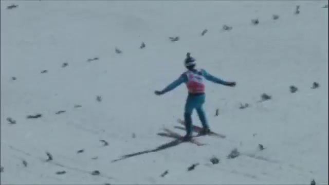 Ski flying straight up!