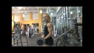 BICEP PEAKS!! female bodybuilder RENE MARVEN weight lifting LOOK!!
